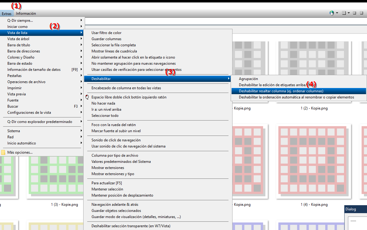 Qué hace la desactivación del resaltado de columnas del Explorador de archivos